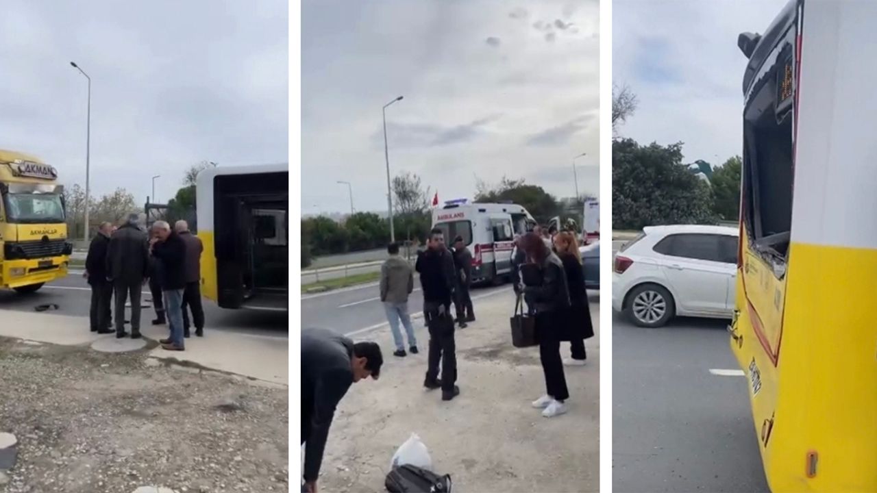 Büyükçekmece'de kamyon İETT otobüsüne çarptı; 9 yaralı