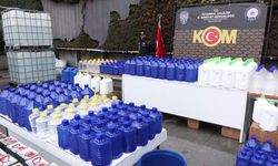 İstanbul, Tekirdağ ve Antalya'da ele geçirilen 45 bin ton kaçak alkol emniyette sergilendi
