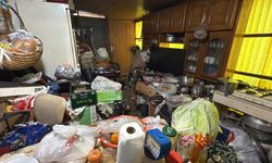 Trabzon'da 3 evden tonlarca çöp çıktı