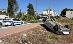 Ehliyetsiz Sürücünün Kullandığı Otomobil Takla Attı! O Anlar Kamerada