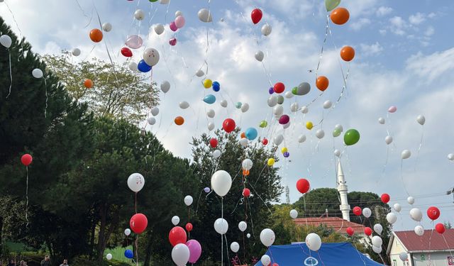 Lösemiyi yenen Mirza için yüzlece balon uçuruldu
