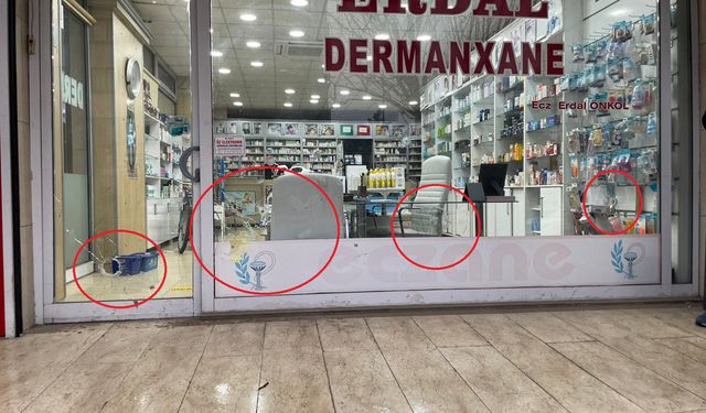 Diyarbakır'da eczaneye silahlı saldırı kamerada