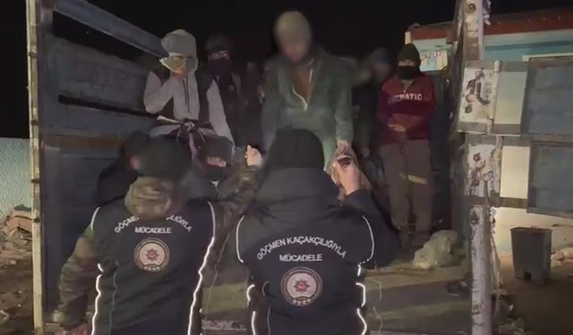 Kamyonetten 19 kaçak göçmen çıktı; 3 gözaltı