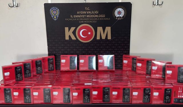 Aydın'da IMEI kayıtsız 100 cep telefonu ele geçirildi