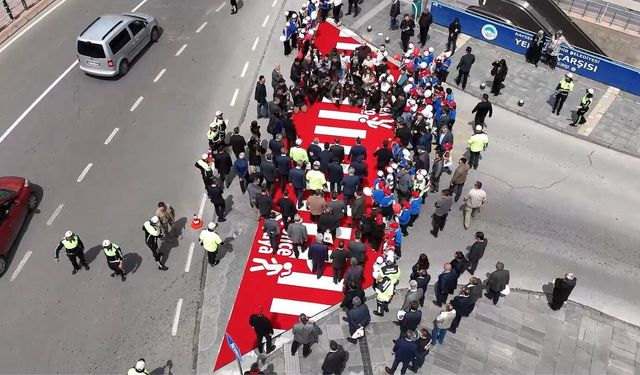 Yaya ölümlerine dikkat çekmek için halıdan 'yaya yolu' yaptı