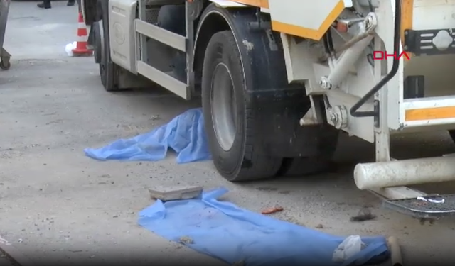 Çöp kamyonunun altında kalan yaya öldü