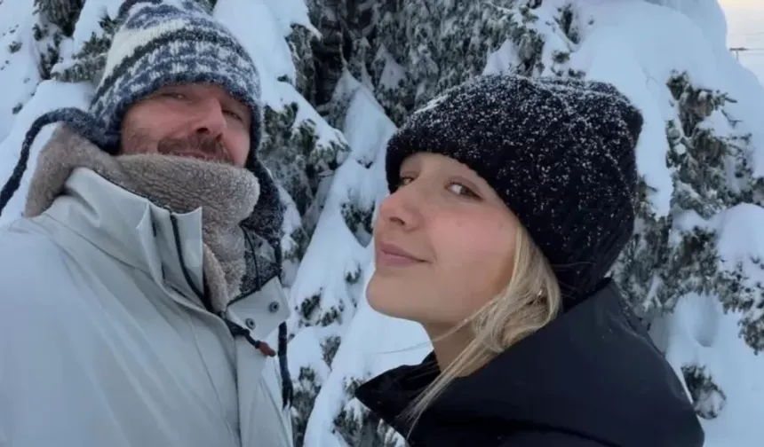 David Beckham ve kızı Harper'dan kar tatili