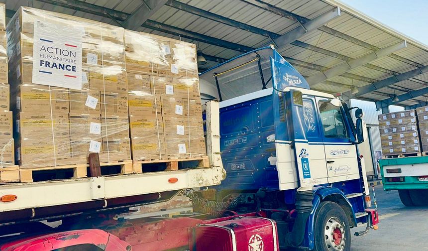Fransa'dan Gazze'ye 80 ton gıda yardımı