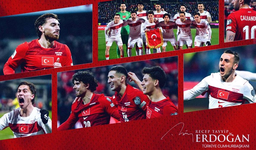 Cumhurbaşkanı Erdoğan’dan A Millî Futbol Takımına tebrik mesajı