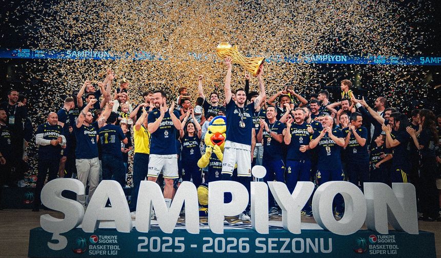 Fenerbahçe Beko şampiyonluk kupasını aldı