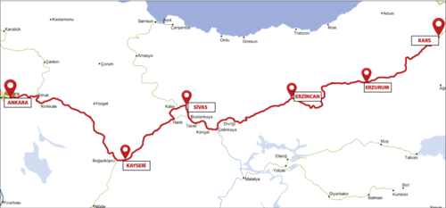 Doğu Ekspresi Rotası