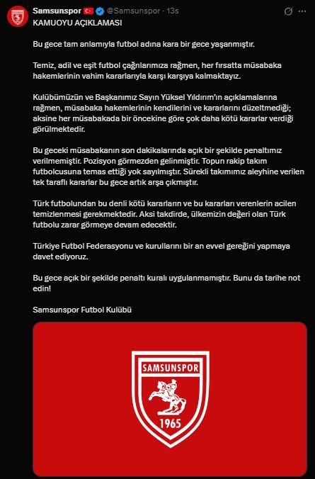 Y U K S E L Y I L D I R I M S A M S U N S P O R’ U N V E T U R K F 1050588 311763