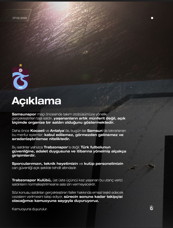 T R A B Z O N S P O R’ D A N T A K I M O T O B U S U N E Y A P I L A N 1156650 343441