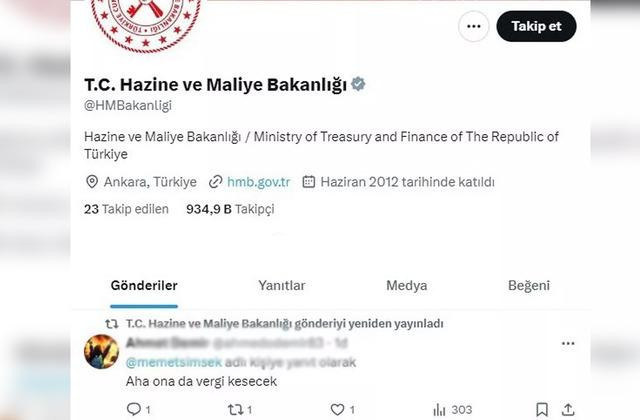 Hazine ve Maliye Bakanlığı'ndan İlginç Paylaşım çAha ona da vergi kesecekç