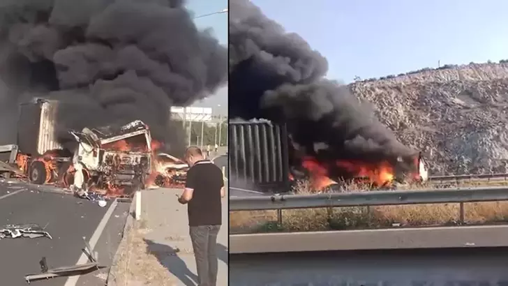 İzmir'de Zincirleme Trafik Kazasında Araçlar Yandı: 6 Yaralı